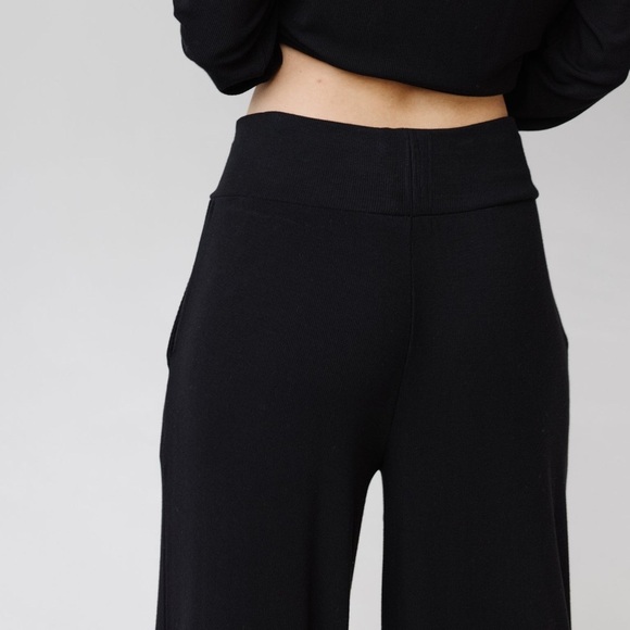 Cozy Earth Women’s Soft Stretchy Comfy Bamboo Rib Knit Lounge Pant in Black XXXL - Picture 2 of 11